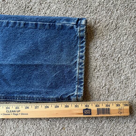 Carhartt Jeans Mens 35x32 Blue Denim Relaxed Fit Cotton Workwear B160 DST - Picture 7 of 8